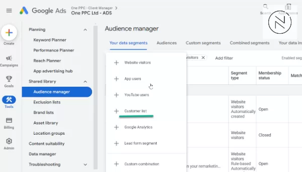 Set up your custom target audience segment