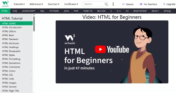 Boost YouTube views by embedding videos in blogs (Source: w3school.com)