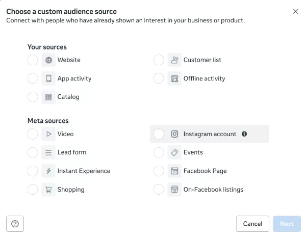 Choose the right audience source for remarketing ads