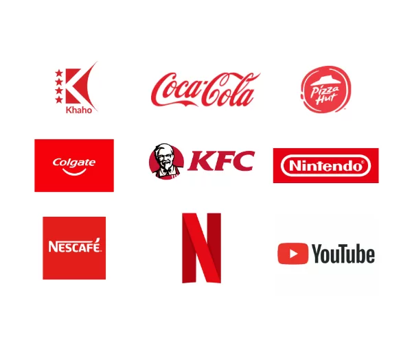 Bold red logos that capture instant attention