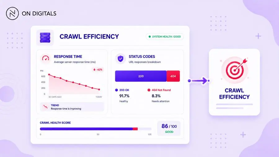 Key crawl budget metrics dashboard