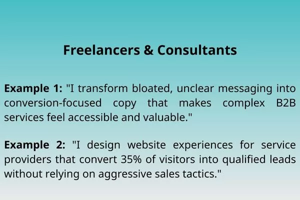 Freelancers and consultants highlight fast, clear solutions that drive meaningful results