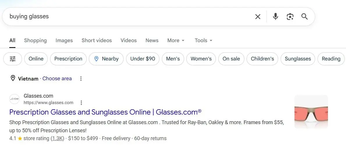 Google ads example