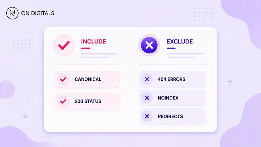 Curating XML sitemaps to include only canonical 200 status URLs