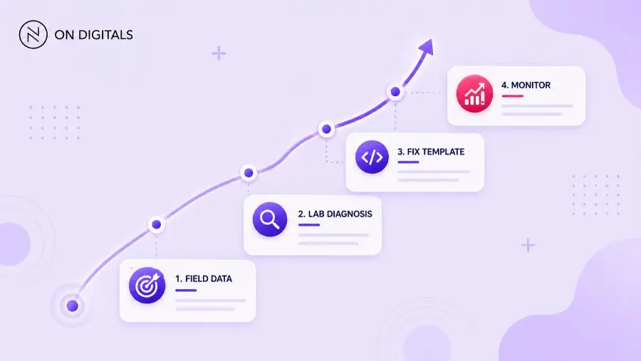 SEO performance workflow from PageSpeed field data to Lighthouse lab validation