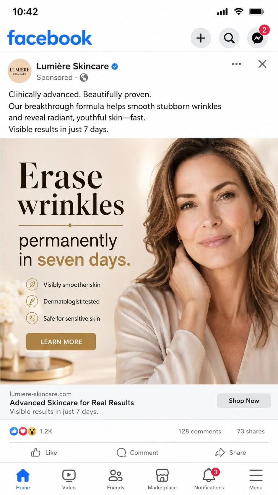 Facebook ads misleading claim example