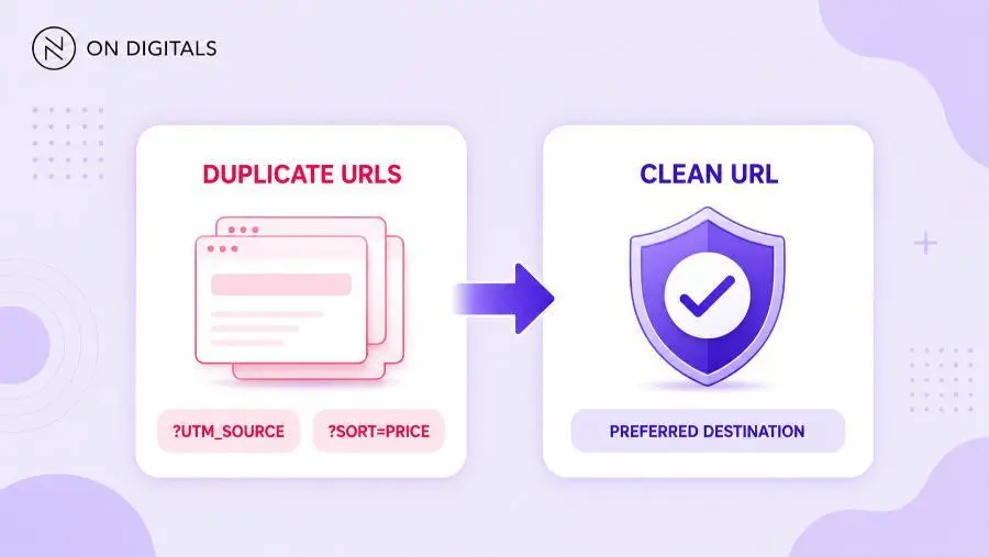 Common duplicate URL patterns from tracking parameters and ecommerce filters