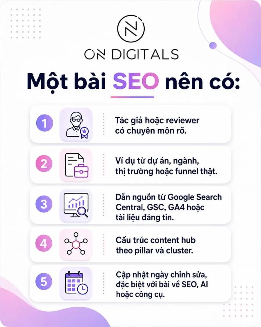 Tiêu chí E-E-A-T một bài SEO nên có