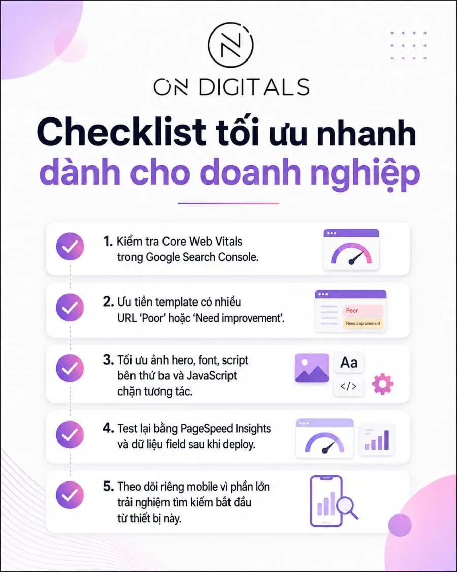 Checklist tối ưu nhanh dành cho doanh nghiệp