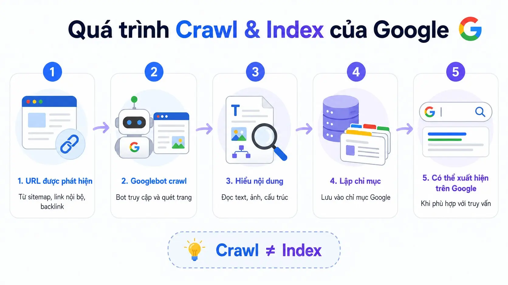 Quá trình crawl & index của Google
