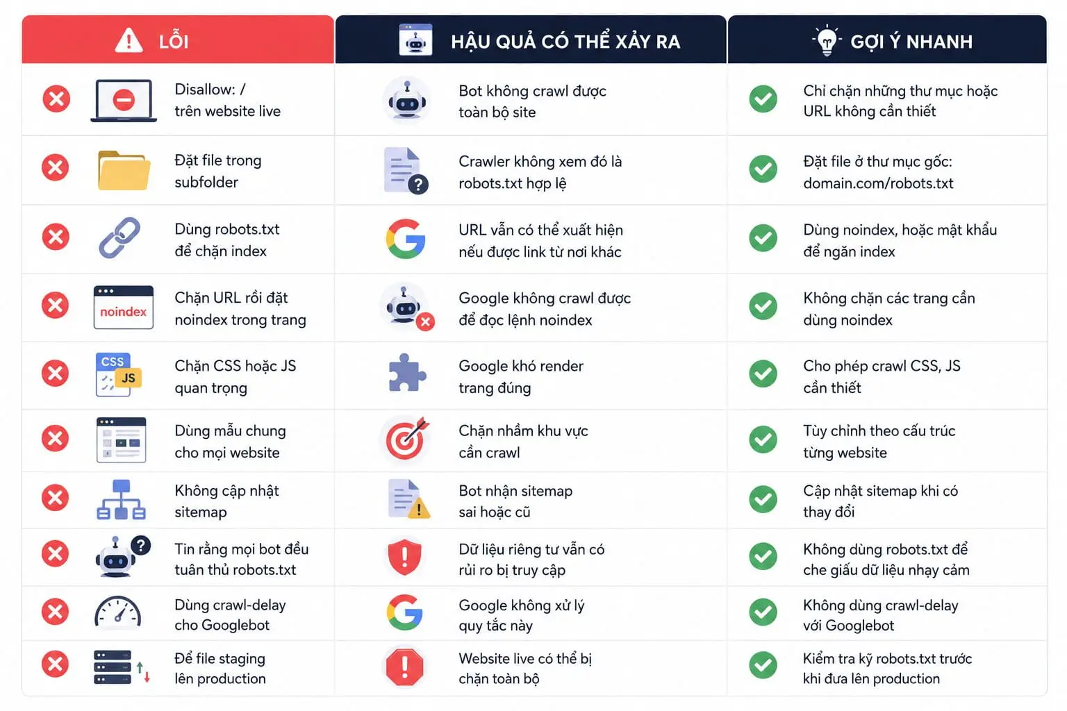 Trước khi sửa file robots.txt cần xác định đúng mục tiêu