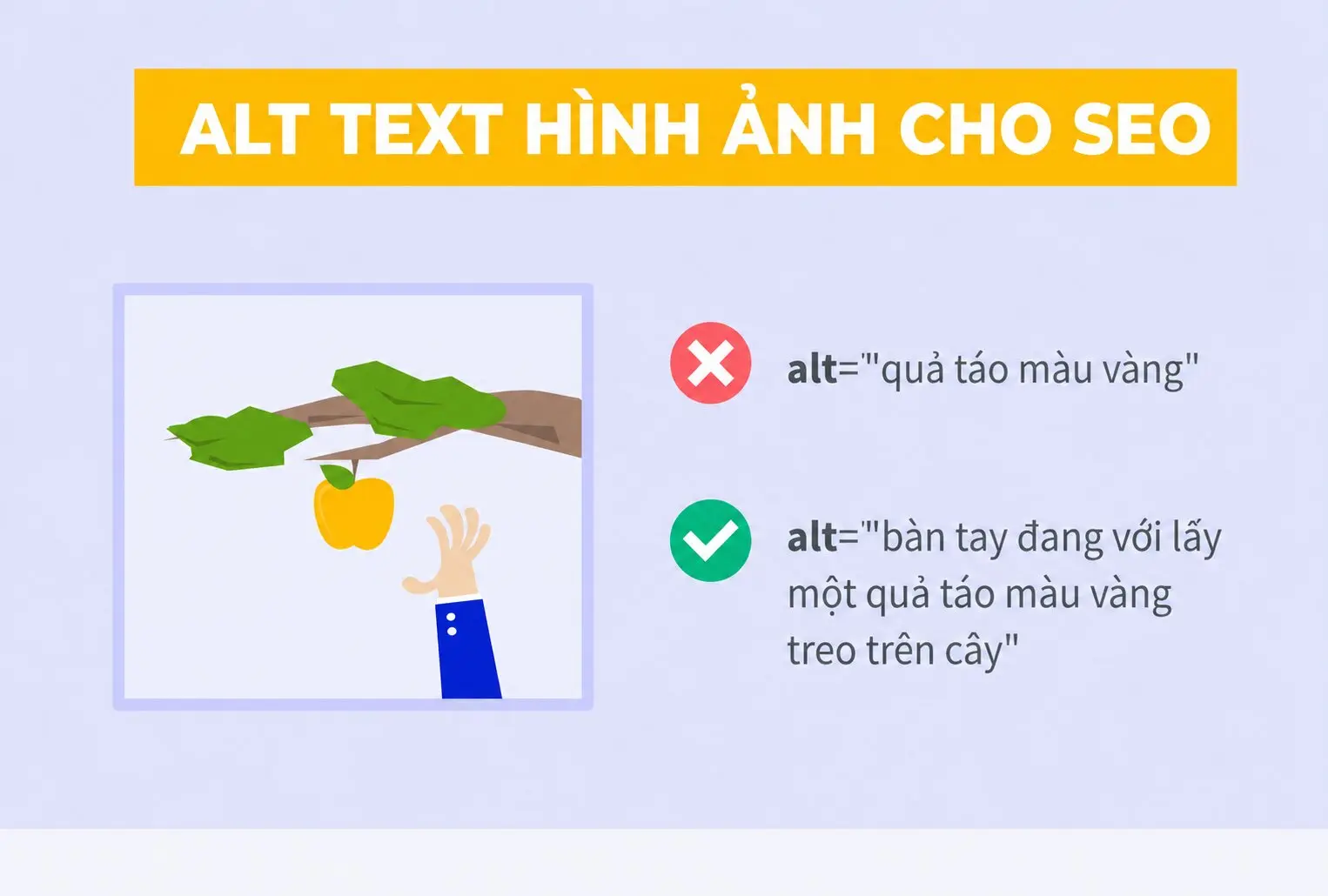 Ví dụ tóm tắt mục đích ảnh trong alt text